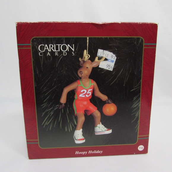 Hoopy Holiday Basketball Reindeer Ornament Heirloom Collection 3.25" - Picture 1 of 5